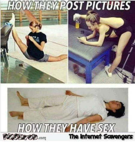 How they post pictures vs how they have sex adult meme @PMSLweb.com