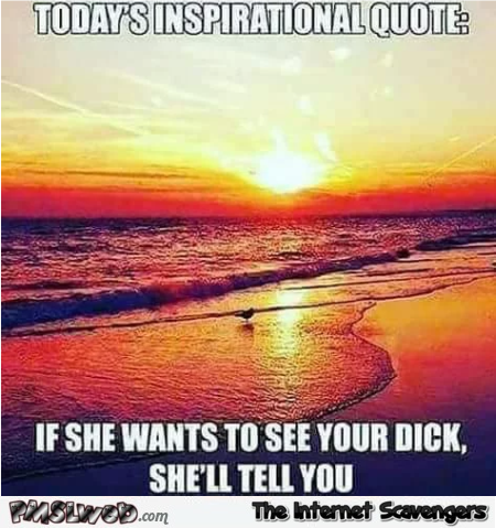 Funny dick pic inspirational quote adult meme @PMSLweb.com