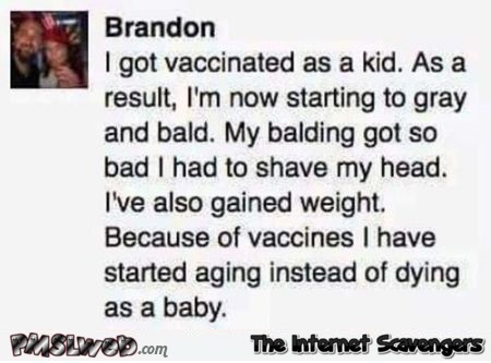 I got vaccinated as a kid funny sarcastic status @PMSLweb.com