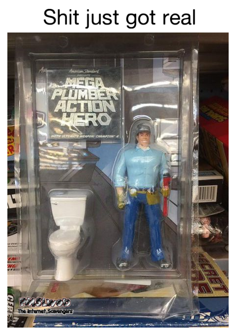 Funny mega plumber action hero meme @PMSLweb.com