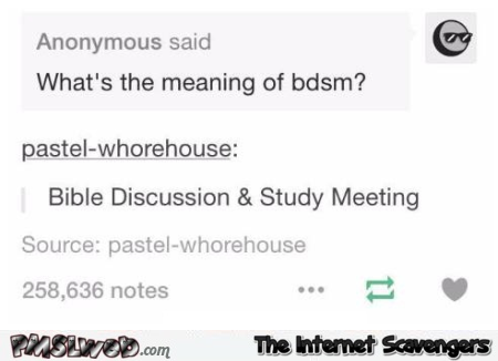 The meaning of BDSM adult humor @PMSLweb.com