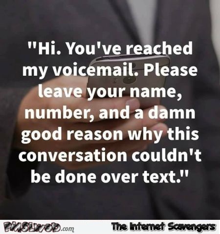 You've  reached my voicemail funny meme @PMSLweb.com