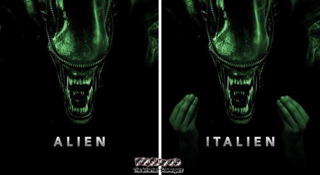 Alien versus Italien funny photoshop