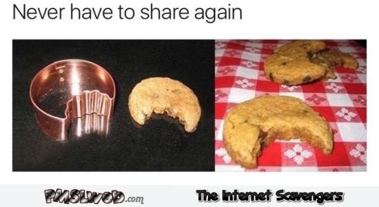 Never have to share your cookies again funny meme @PMSLweb.com