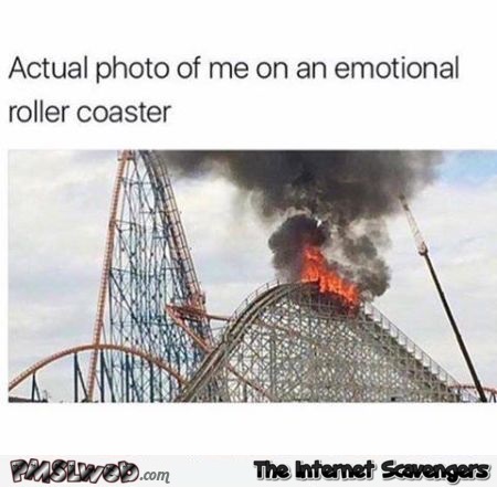 Photo of me on an emotional roller coaster funny meme