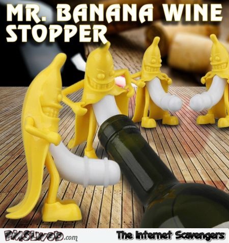 Mr Banana wine stopper funny adult gadget @PMSLweb.com