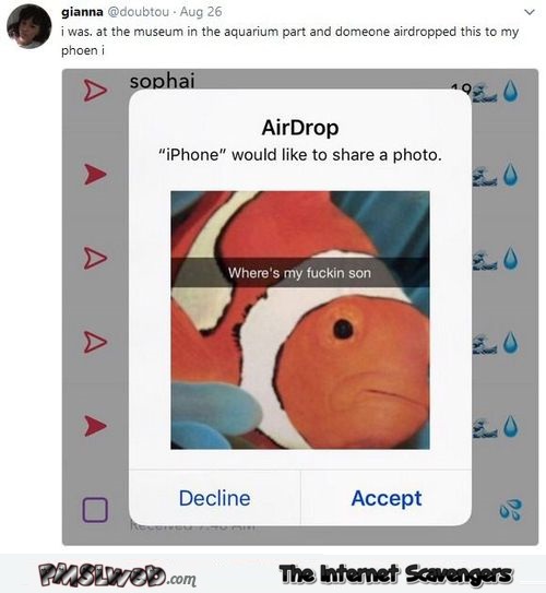 Funny clown fish iPhone joke @PMSLweb.com