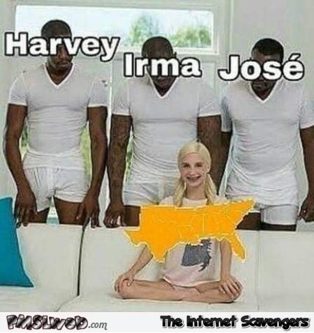 Hurricanes Harvey, Irma, Jose and the US funny meme @PMSLweb.com