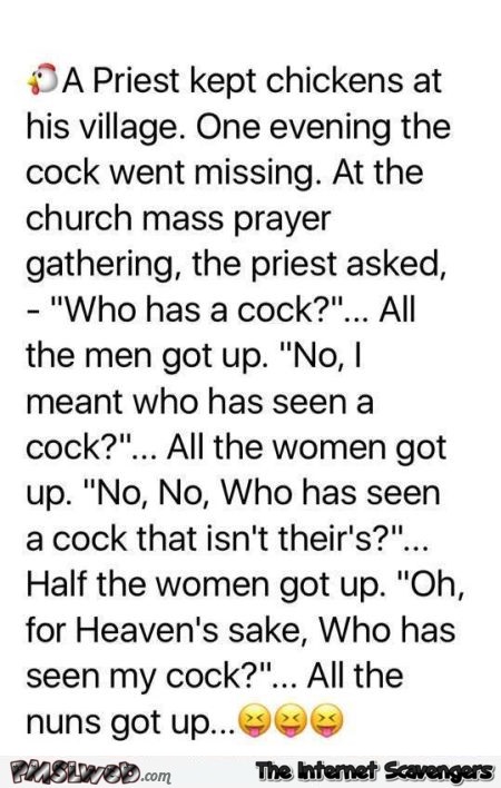 A priest loses his cock funny adult joke @PMSLweb.com