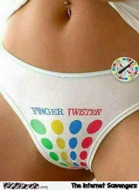Finger twister panties adult humor @PMSLweb.com