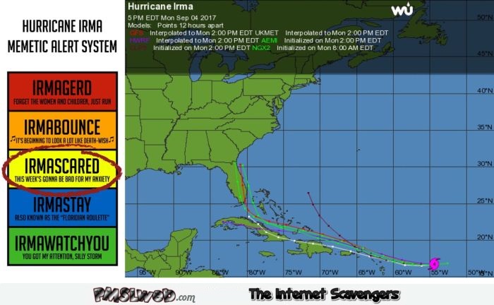 Funny hurricane Irma memetic alert system @PMSLweb.com