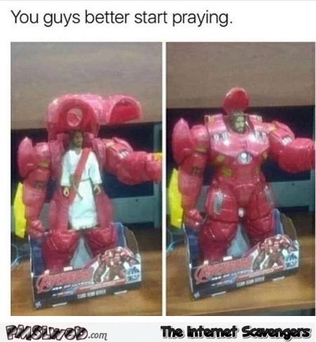 Jesus is an Avengers funny meme @PMSLweb.com