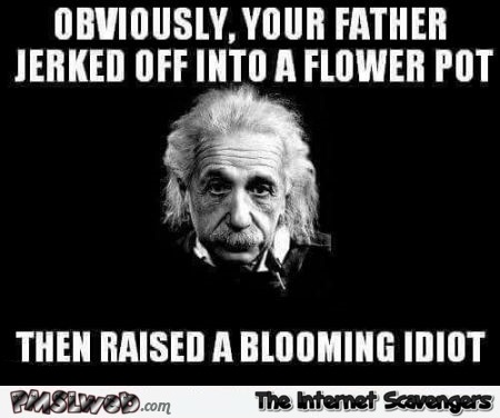 Your father jerked off into a flower pot sarcastic humor