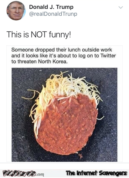 Spaghetti looks like Donald Trump funny tweet @PMSLweb.com