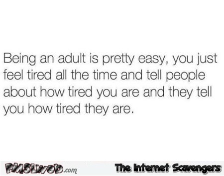 Being an adult is pretty easy funny quote @PMSLweb.com