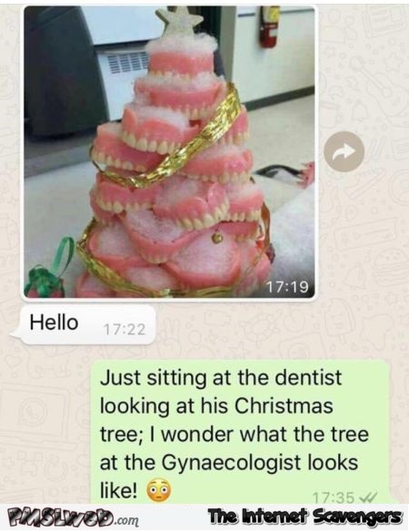 Dentist has an original Christmas tree funny comment @PMSLweb.com