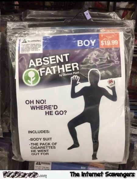 Funny absent father Halloween costume @PMSLweb.com