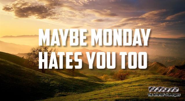 Monday hates you too sarcastic humor - Hilarious Monday meme zone @PMSLweb.com