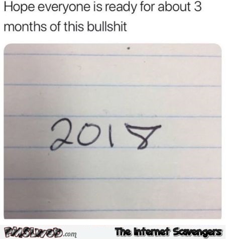Get ready for 3 months of this bullshit funny New Year meme @PMSLweb.com