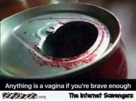 Anything is a vagina if you are brave enough funny adult meme - Funny adult pics @PMSLweb.com