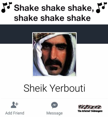 Funny Sheik Yerbouti name meme @PMSLweb.com