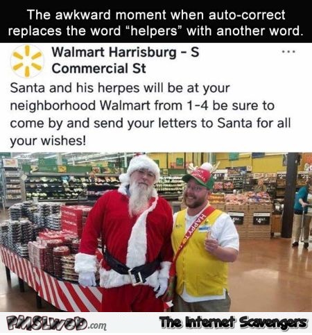 Funny Walmart Christmas autocorrect fail @PMSLweb.com