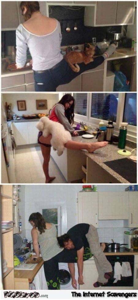 Putting your leg up on the counter humor - Random funny memes and pics @PMSLweb.com