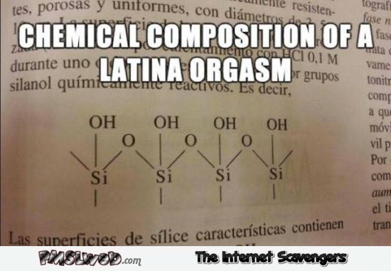 Chemical composition of a latino orgasm funny meme - Funny meme zone @PMSLweb.com