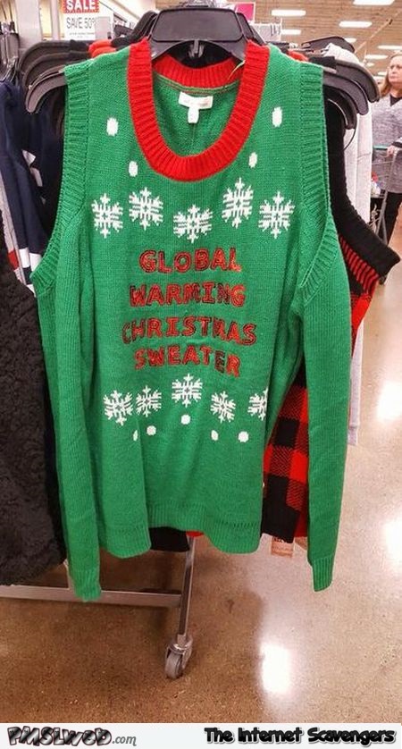 Funny global warming Christmas sweater @PMSLweb.com