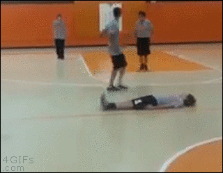 That must have hurt funny jump fail gif