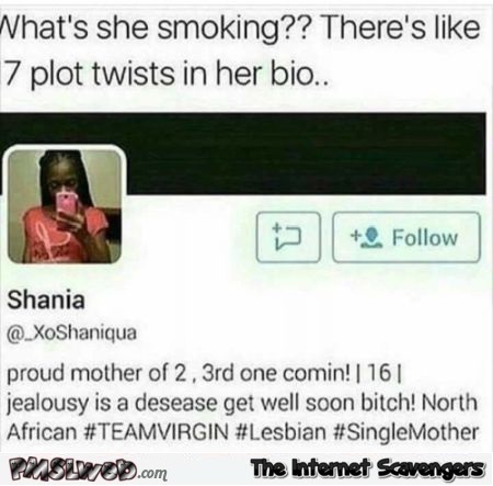 There's like 7 plot twists in her bio funny comment @PMSLweb.com