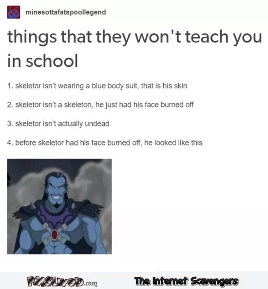 The truth about skeletor funny post - Funny social media posts and comments @PMSLweb.com