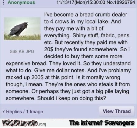 I've become a bread crumb dealer funny post - Funny social media posts and comments @PMSLweb.com
