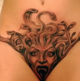 Awesome medusa female pubis tattoo @PMSLweb.com