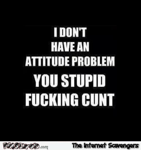 I don't have an attitude problem sarcastic quote - Funny sarcastic nonsense @PMSLweb.com