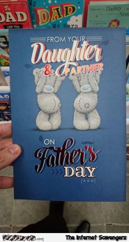 From your daughter and partner funny father's day card @PMSLweb.com