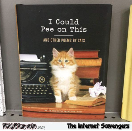 I could pee on this funny cat book @PMSLweb.com