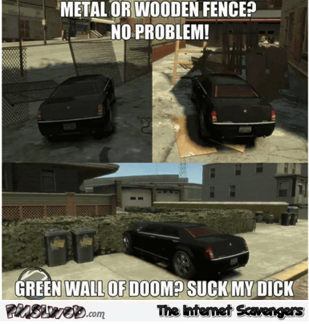 Funny GTA car fail meme - Funny video gaming picture collection @PMSLweb.com
