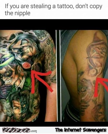 When you are stealing a tattoo funny fail @PMSLweb.com