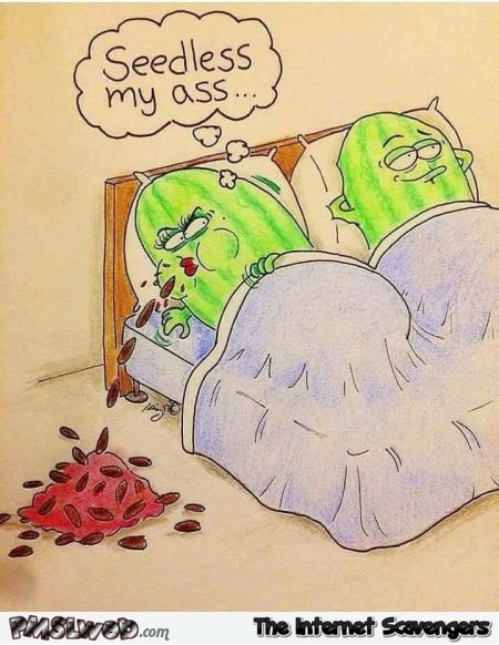 Funny adult watermelon cartoon