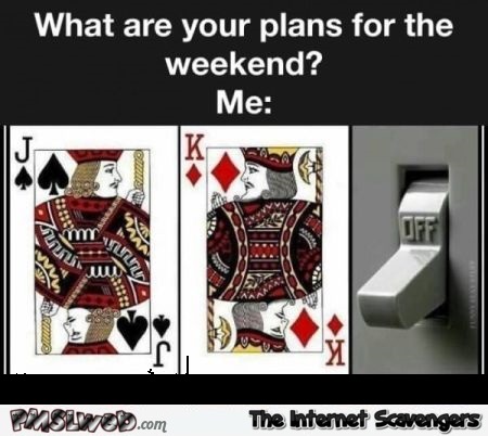 What are your plans for the weekend funny adult meme