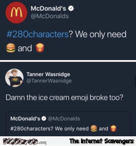 Funny comment to McDonald tweet