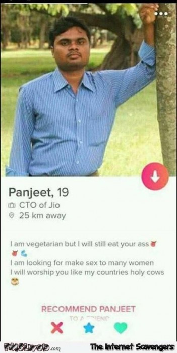 I am vegetarian but will still eat your ass funny naughty profile