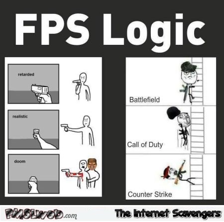 FPS logic video game humor - Funny video gaming picture collection@PMSLweb.com
