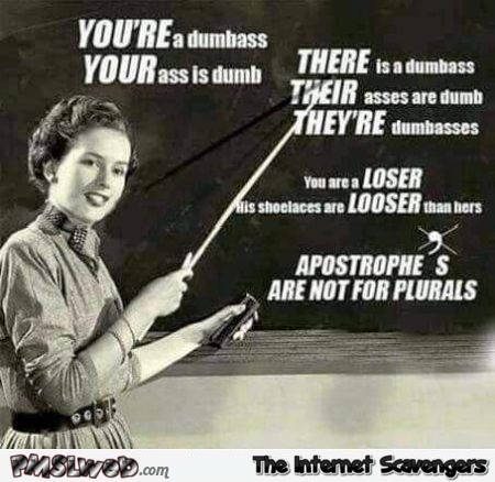 You're a dumbass funny sarcastic grammar lesson @PMSLweb.com