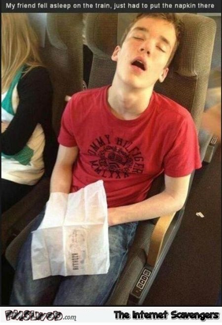 Trolling my sleeping friend with a paper napkin funny meme