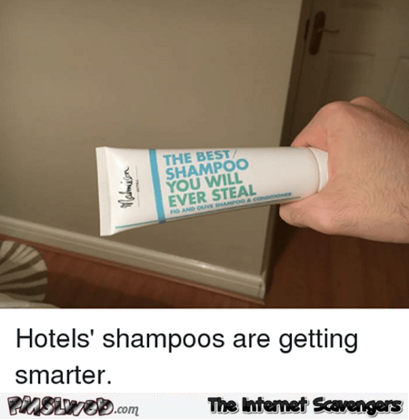 Funny honest hotel shampoo