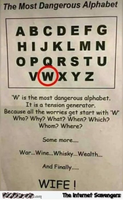 The most dangerous alphabet funny sarcastic picture