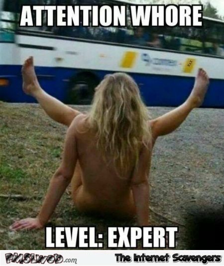 Attention whore level expert adult meme