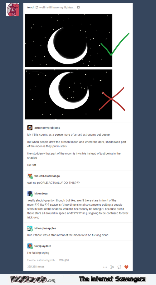 When people draw the crescent moon funny post @PMSLweb.com